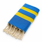 Mykonos Beach Towel – Turquoise & Lemon Blue