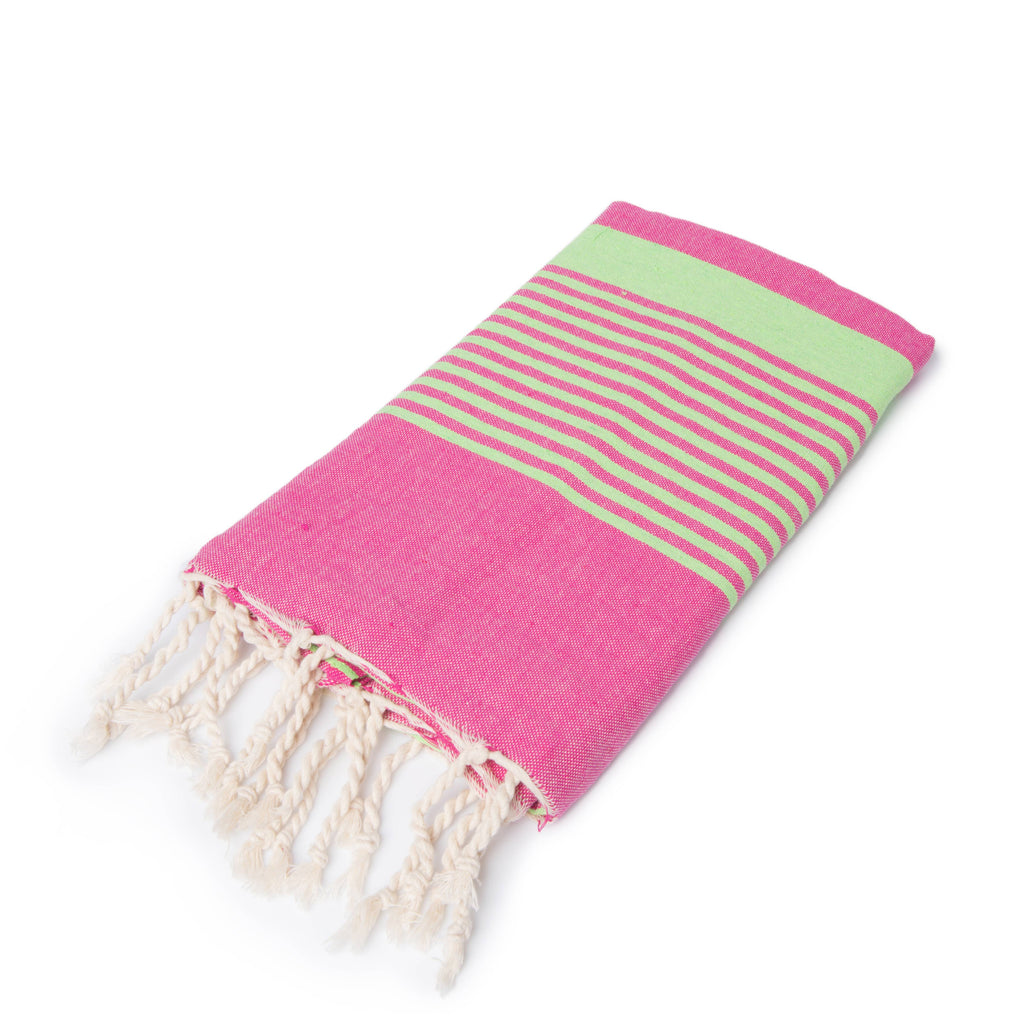 Miami Beach Towel – Fuchsia & Anise Green