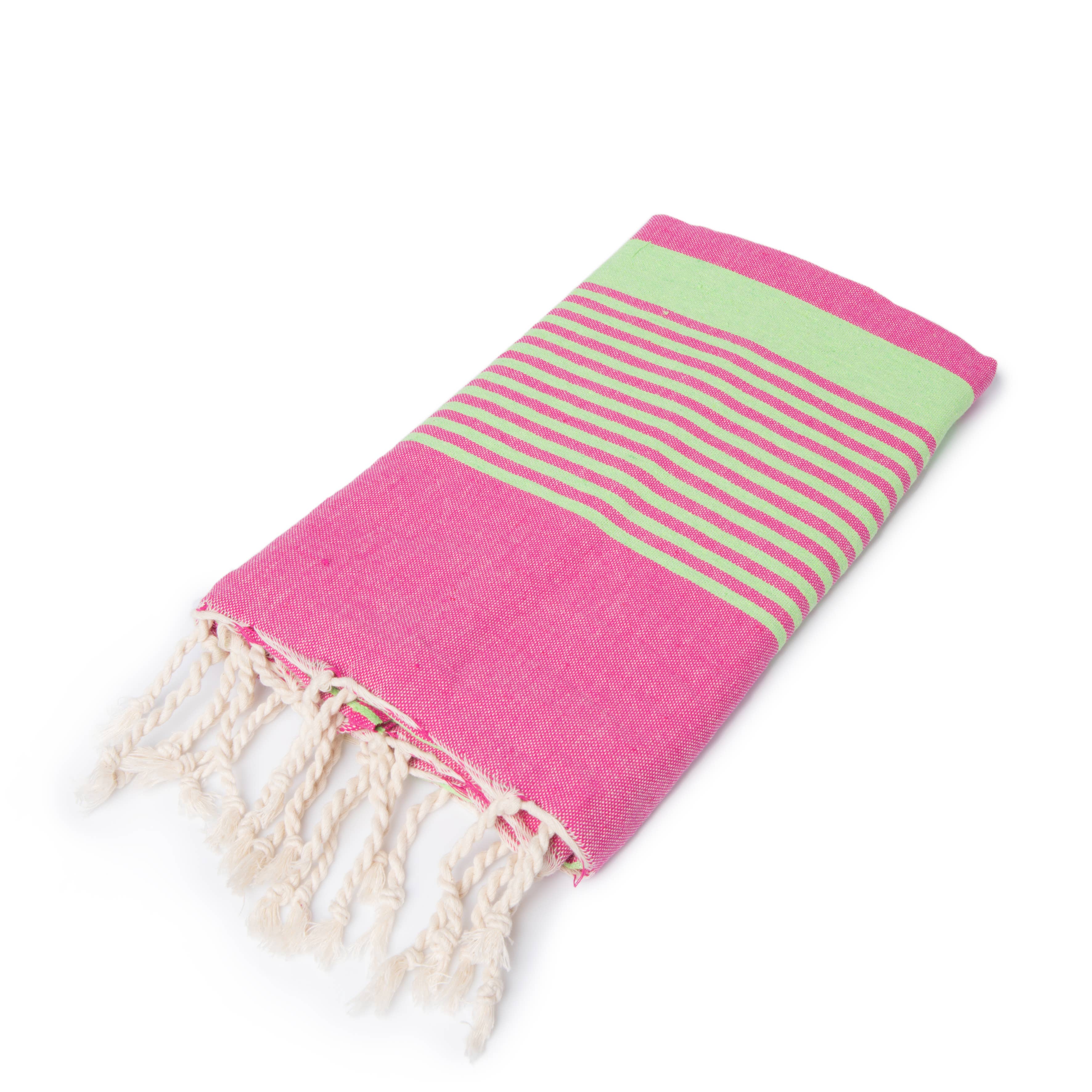 Miami Beach Towel – Fuchsia & Anise Green