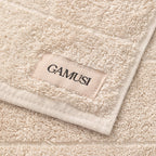 Frottéhåndklædesæt med 4 dele – hvid og stenfarvet, 100 % bomuld, 600 GSM