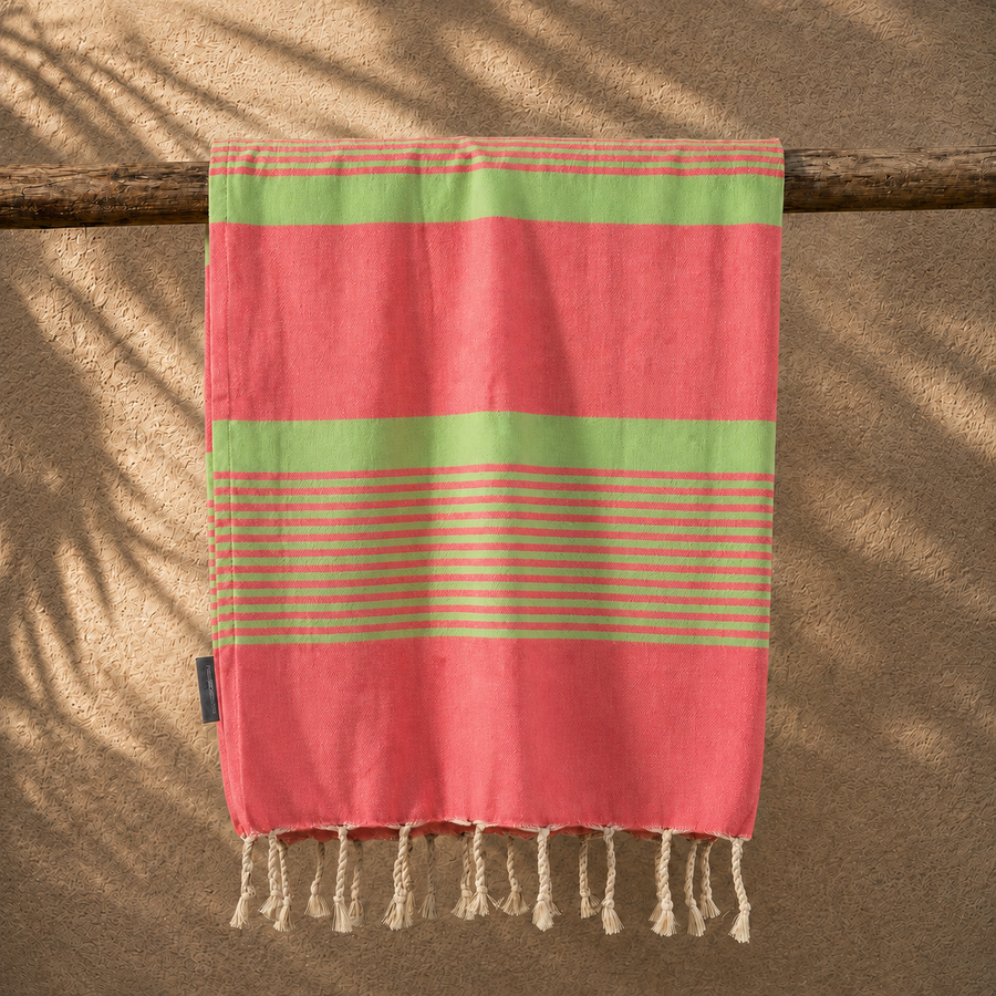 Miami Hamamhåndklæde – Fuchsia & Anisgrøn