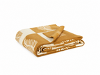 Fanø Merino wool blanket – ochre and cream, 200 × 220 cm