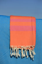 Mykonos Hammam Håndklæde – Orange & Fuchsia