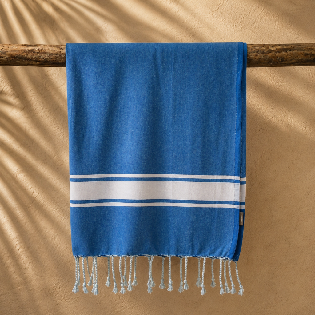 Ipanema Beach Towel – Turquoise & White
