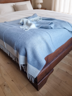 Øresund Wool blanket – light blue, 140 × 200 cm