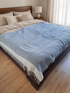 Øresund Wool blanket – light blue, 140 × 200 cm
