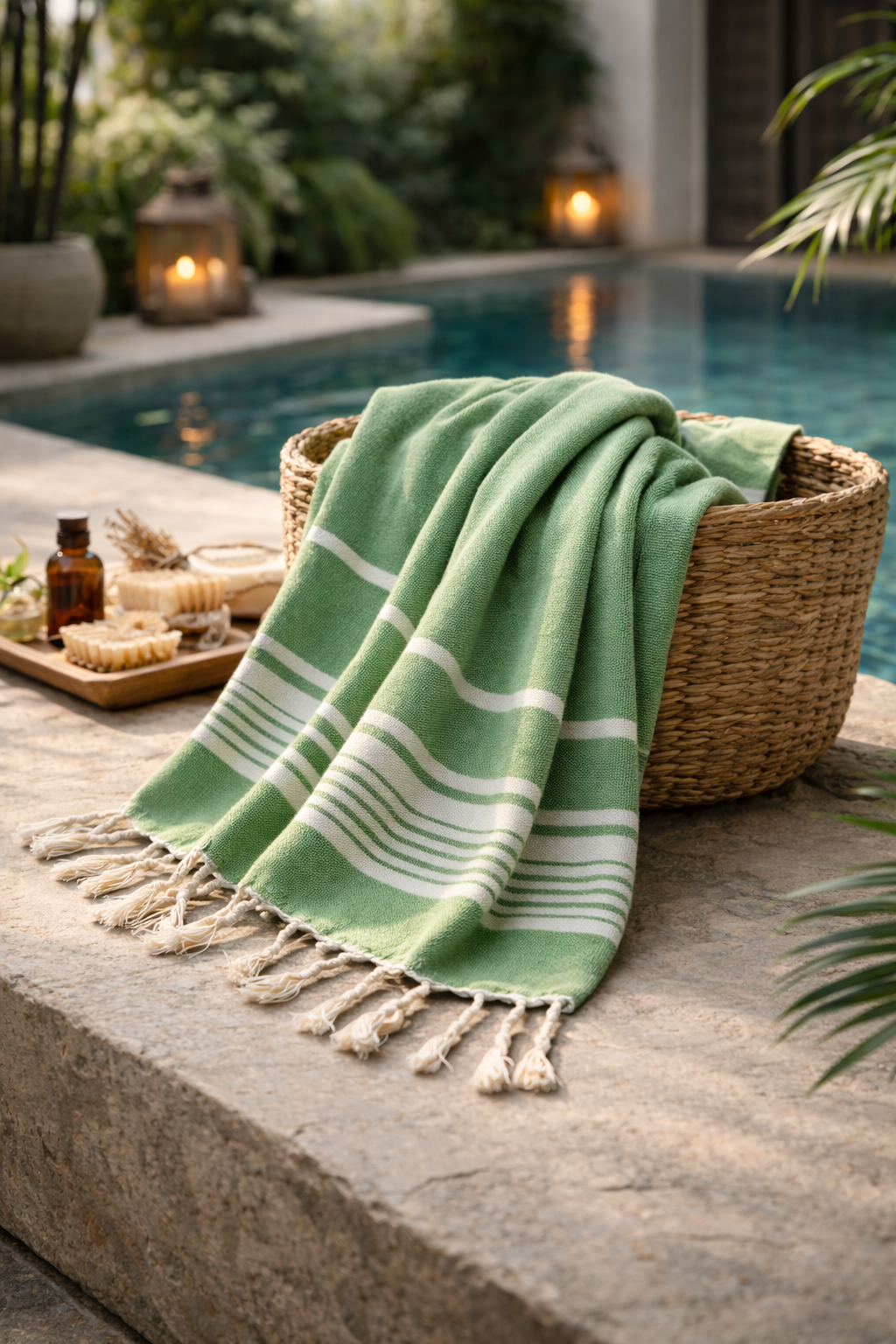 Hamam Towel Green 150 x 100 cm