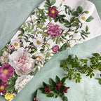 Rose Flower Garden Organic Cotton Tea Towel
