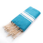 Ipanema Beach Towel – Turquoise & White