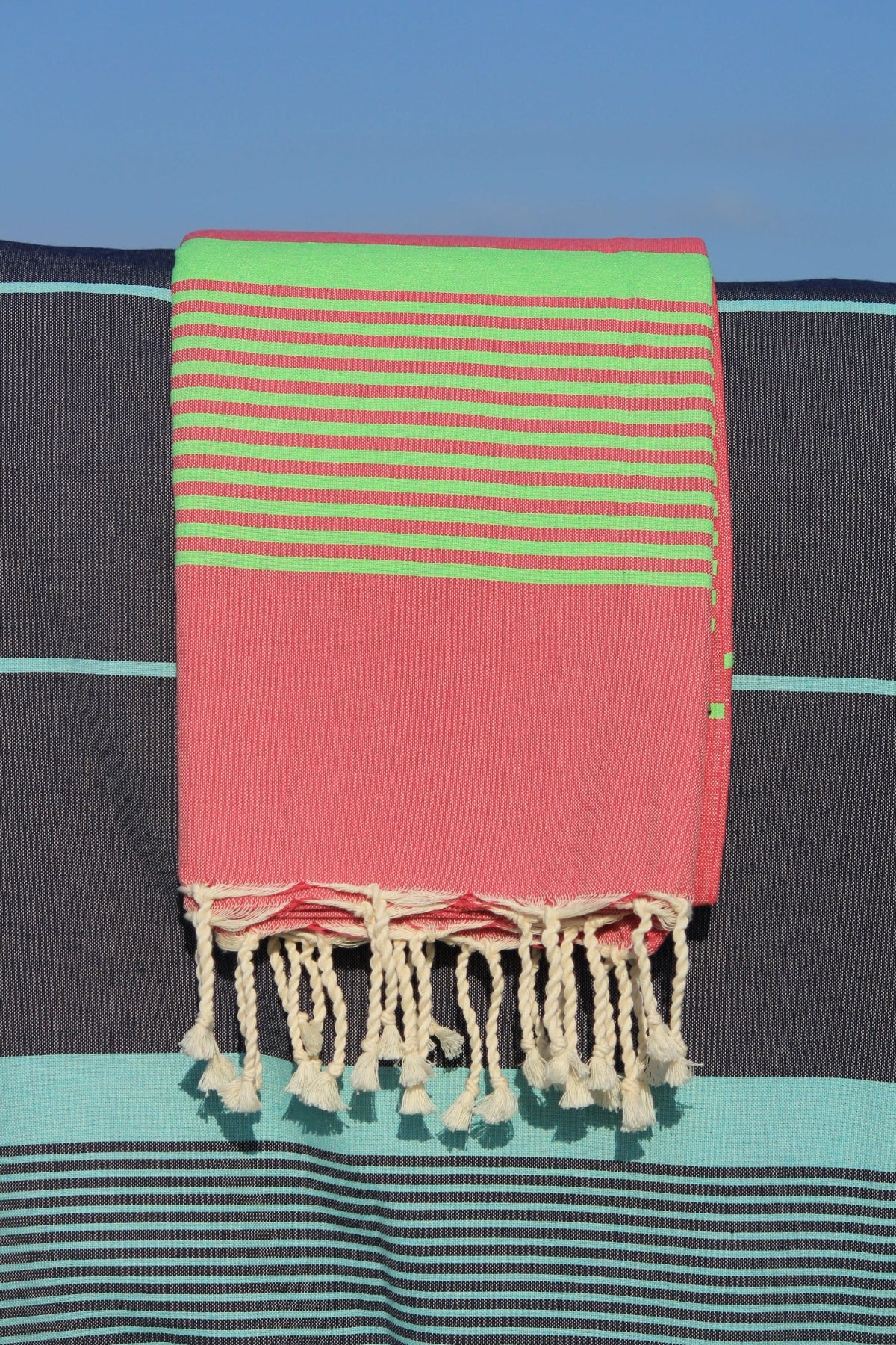 Miami Hamamhåndklæde – Fuchsia & Anisgrøn